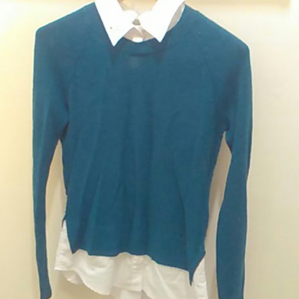 Sweater with blouse underneath